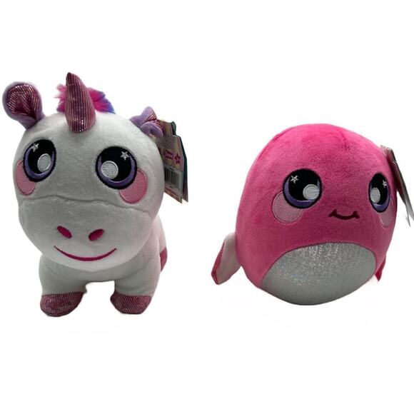 7” Squeezamals Kat the Unicorn and Kristan the Orca - Picture 1 of 5